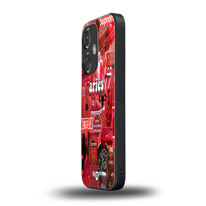 aries aesthetic collage back phone cover | glass case for oneplus nord ce 3