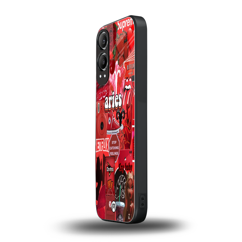 aries aesthetic collage back phone cover | glass case for oneplus nord ce 4 lite