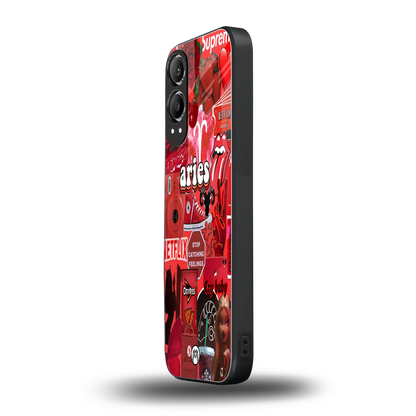 aries aesthetic collage back phone cover | glass case for oneplus nord ce 4 lite