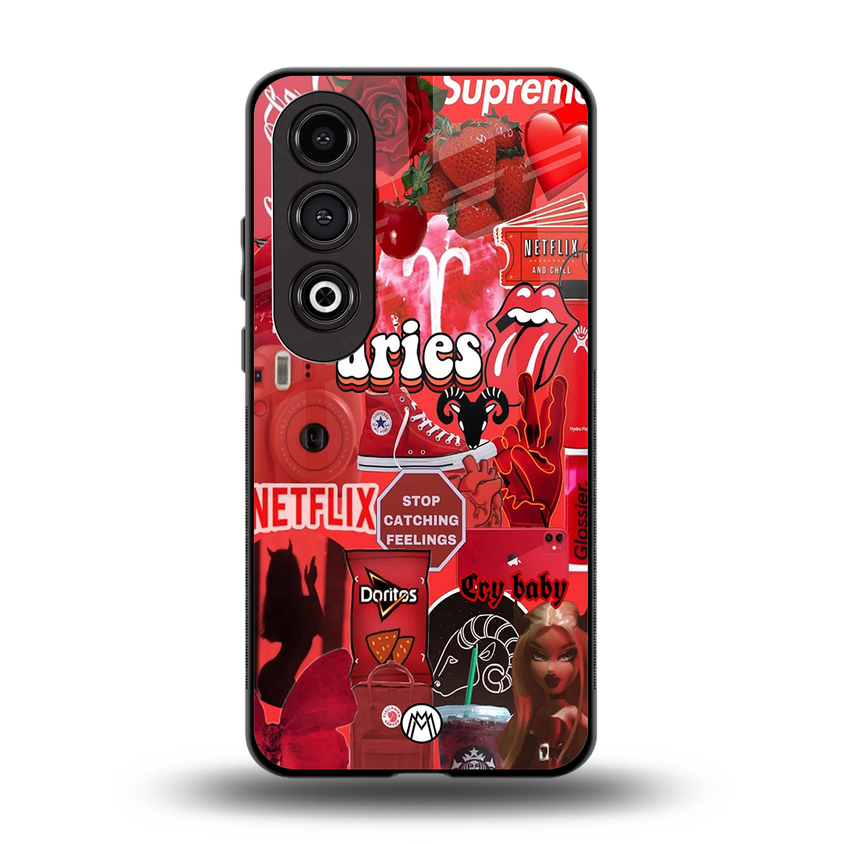 aries aesthetic collage back phone cover | glass case for oneplus nord ce 4