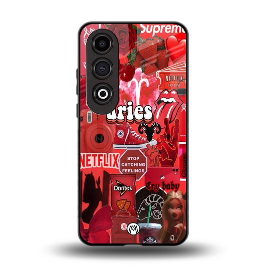 aries aesthetic collage back phone cover | glass case for oneplus nord ce 4