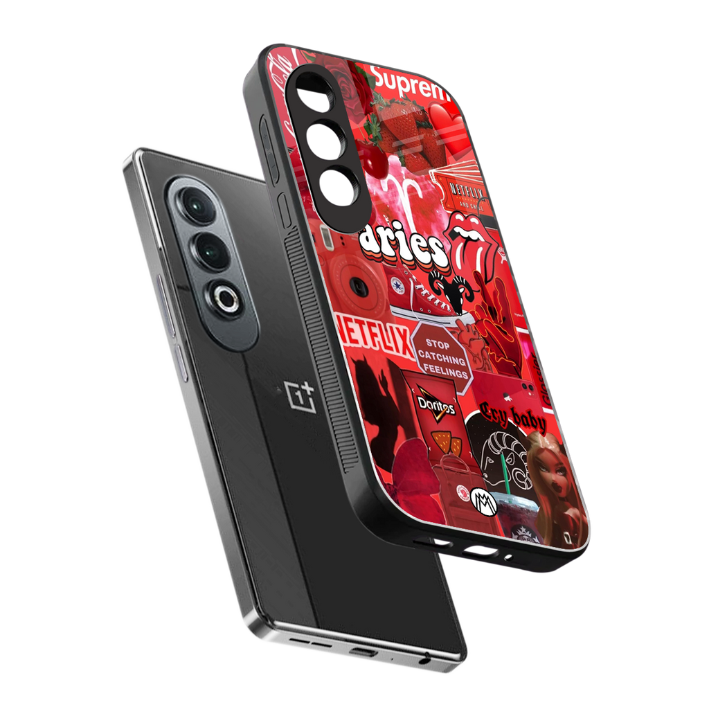 aries aesthetic collage back phone cover | glass case for oneplus nord ce 4