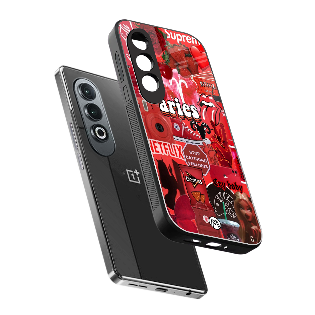 aries aesthetic collage back phone cover | glass case for oneplus nord ce 4