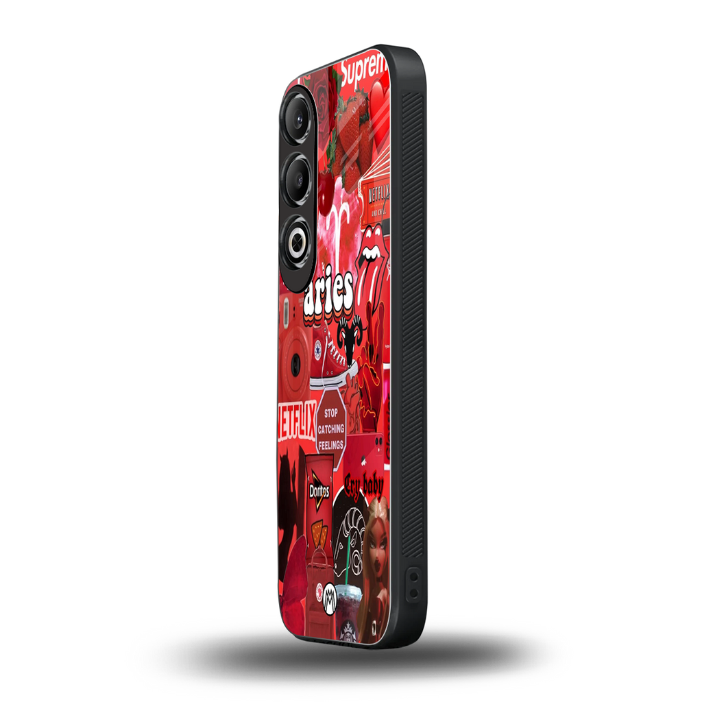 aries aesthetic collage back phone cover | glass case for oneplus nord ce 4