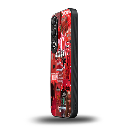 aries aesthetic collage back phone cover | glass case for oneplus nord ce 4
