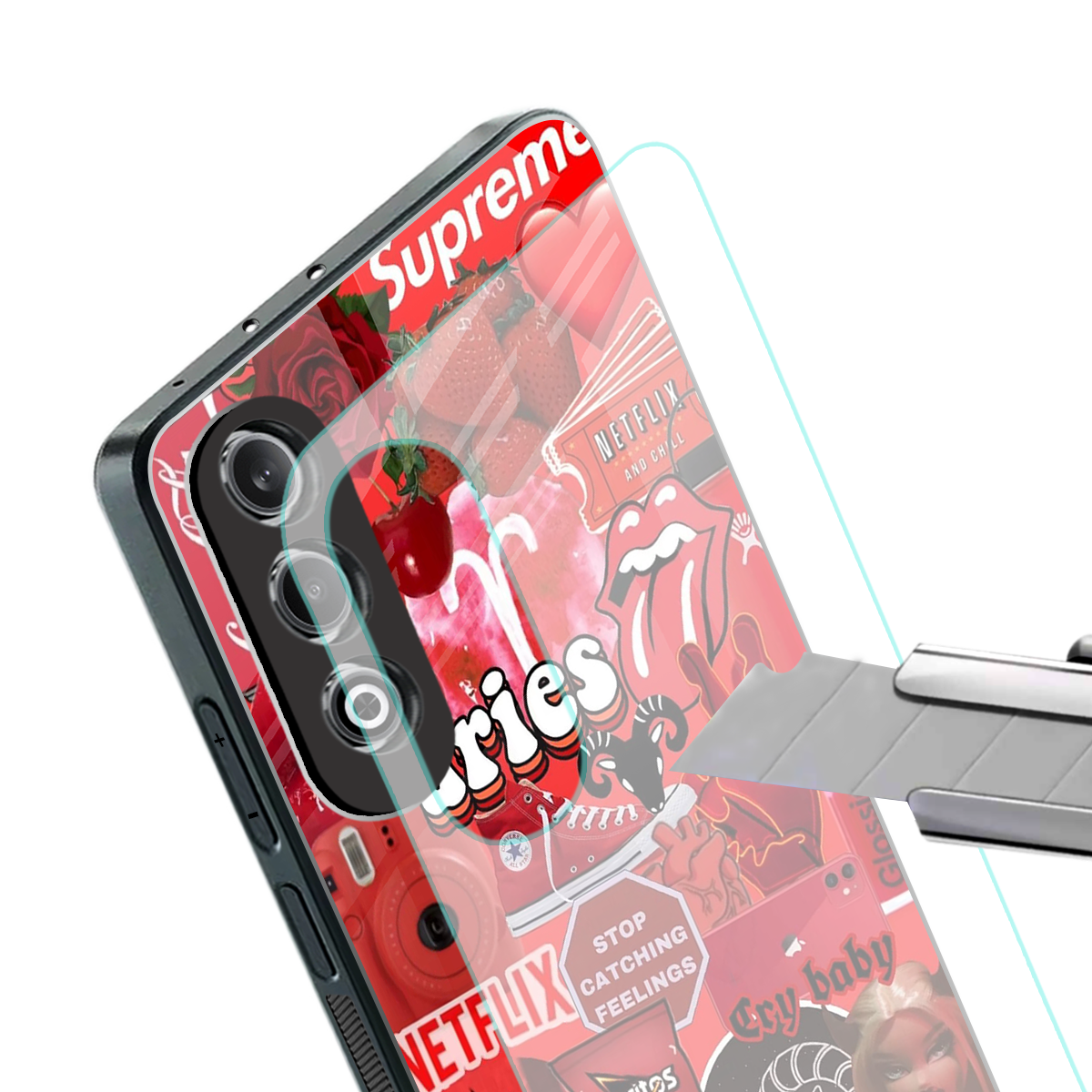 aries aesthetic collage back phone cover | glass case for oneplus nord ce 4