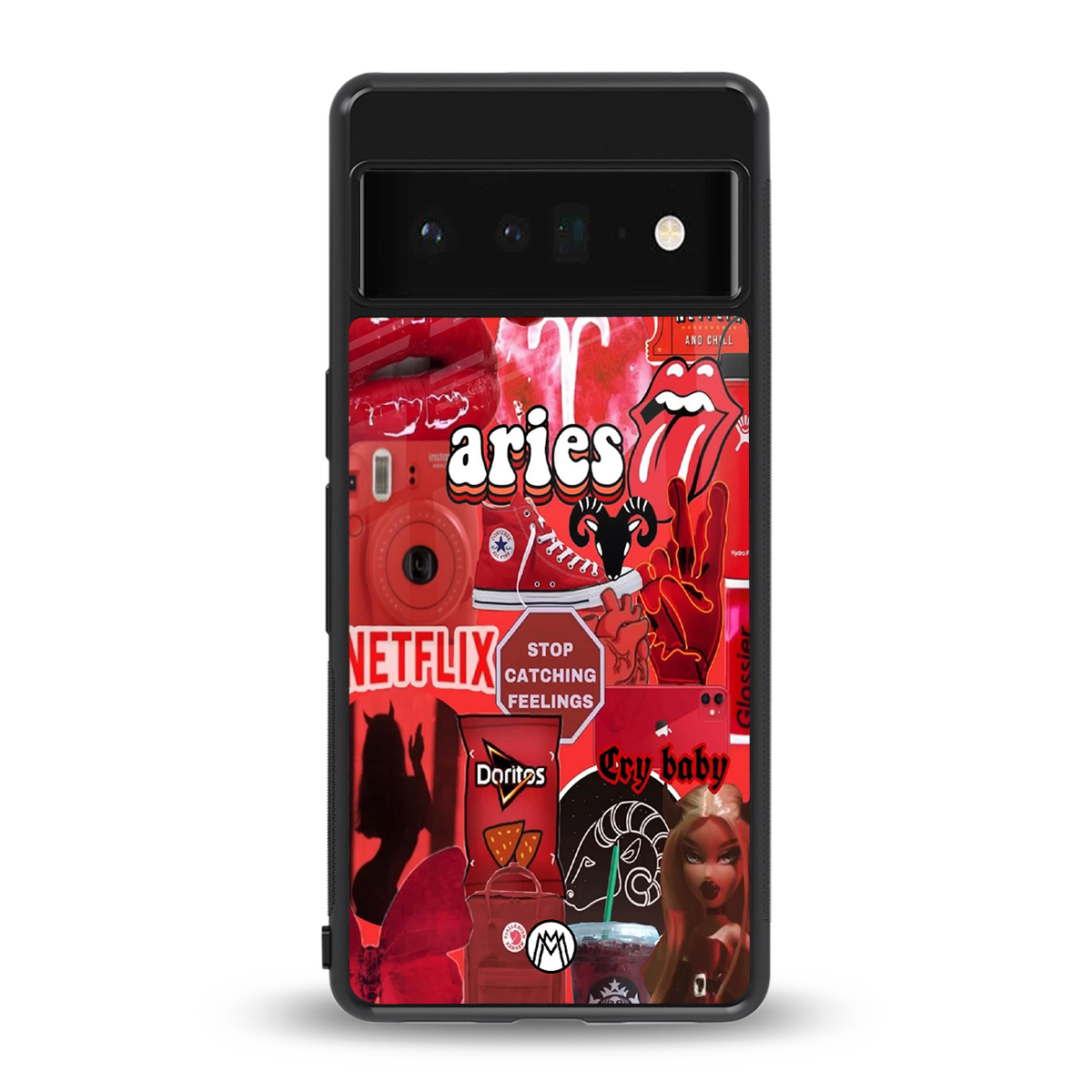 aries aesthetic collage back phone cover | glass case for google pixel 6 pro