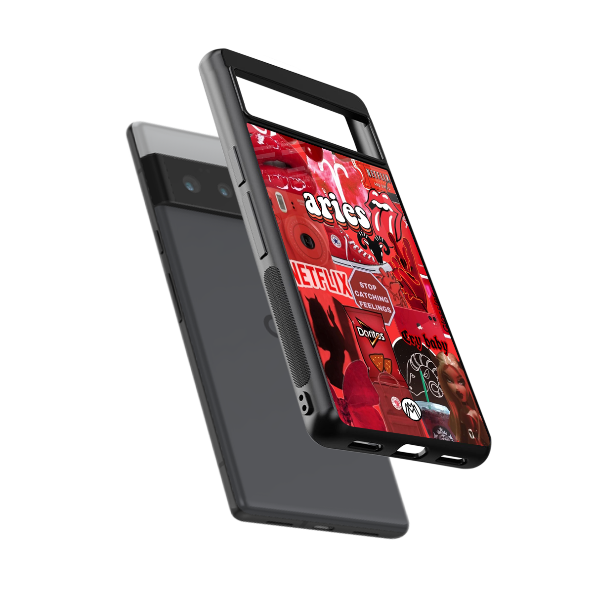 aries aesthetic collage back phone cover | glass case for google pixel 6 pro