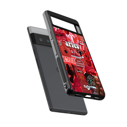 aries aesthetic collage back phone cover | glass case for google pixel 6 pro