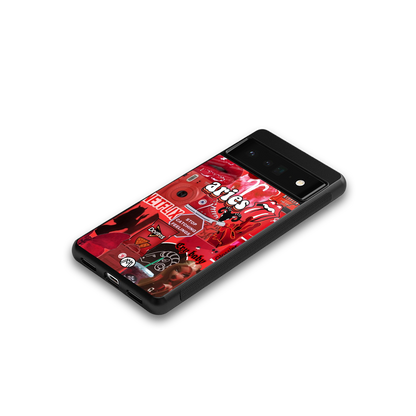 aries aesthetic collage back phone cover | glass case for google pixel 6 pro