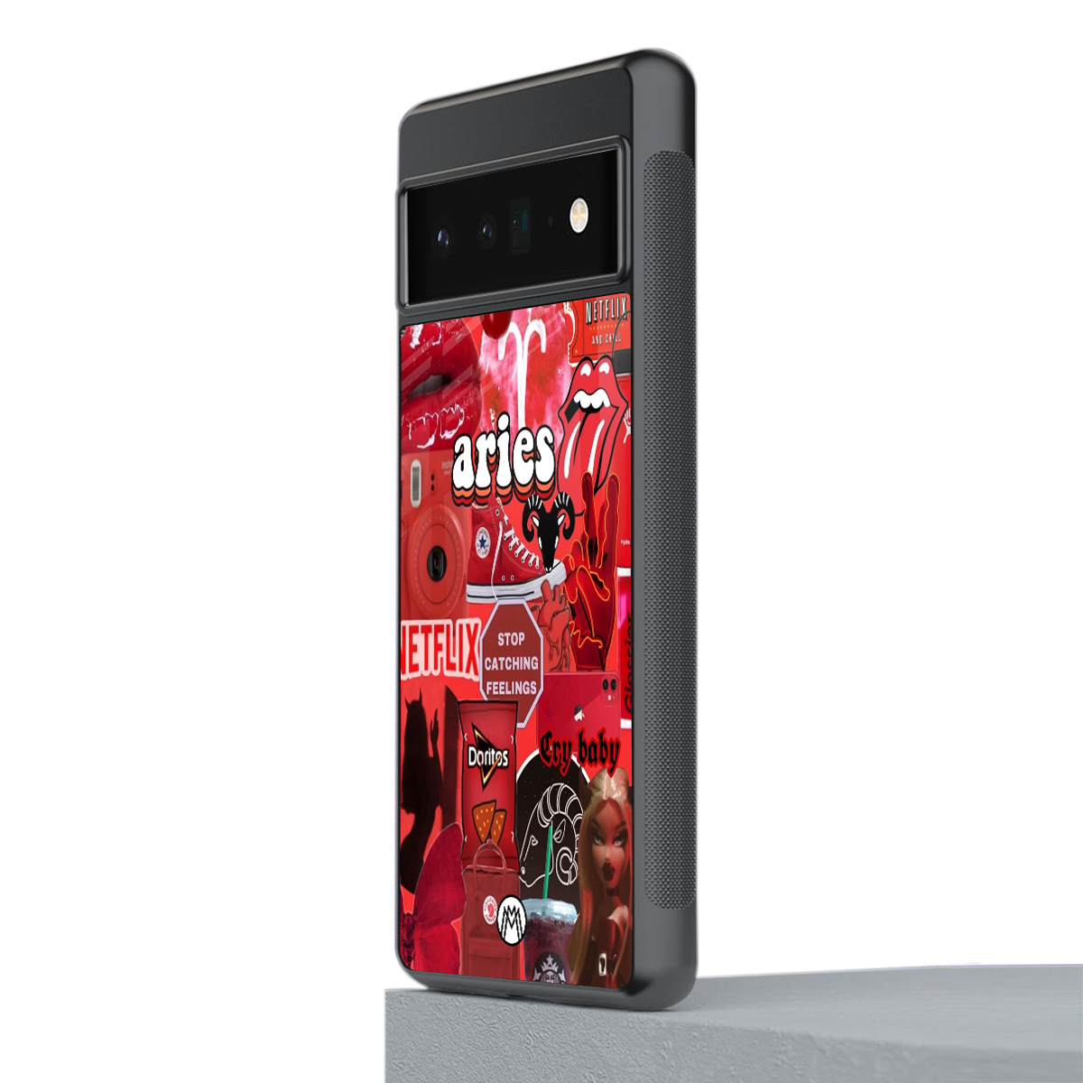 aries aesthetic collage back phone cover | glass case for google pixel 6 pro