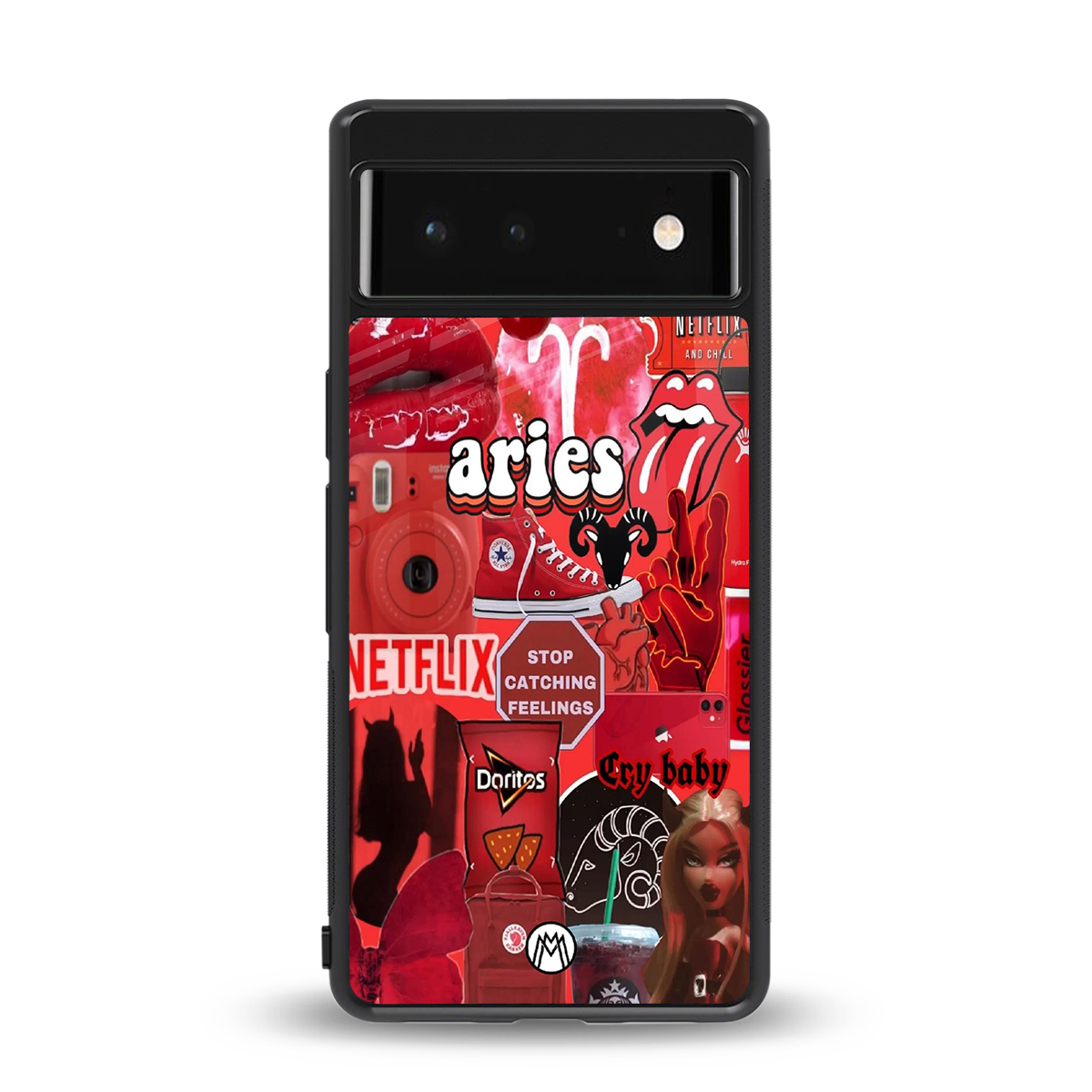 aries aesthetic collage back phone cover | glass case for google pixel 6
