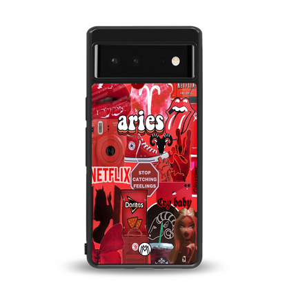 aries aesthetic collage back phone cover | glass case for Google Pixel 6A