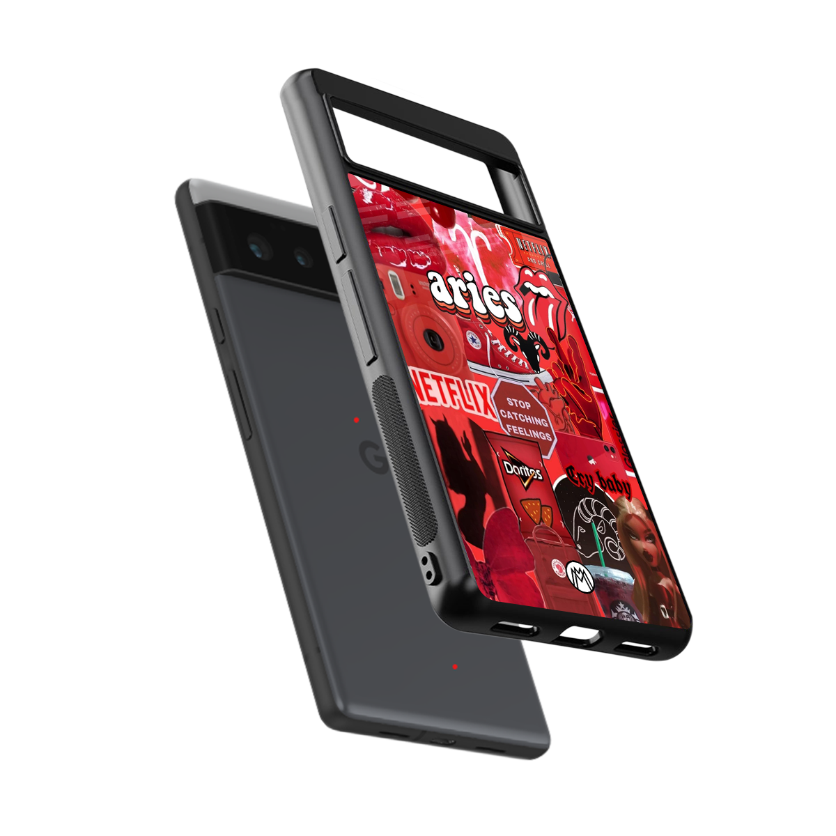aries aesthetic collage back phone cover | glass case for google pixel 6