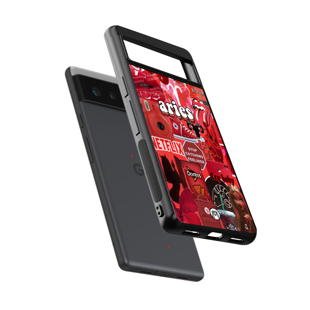 aries aesthetic collage back phone cover | glass case for Google Pixel 6A