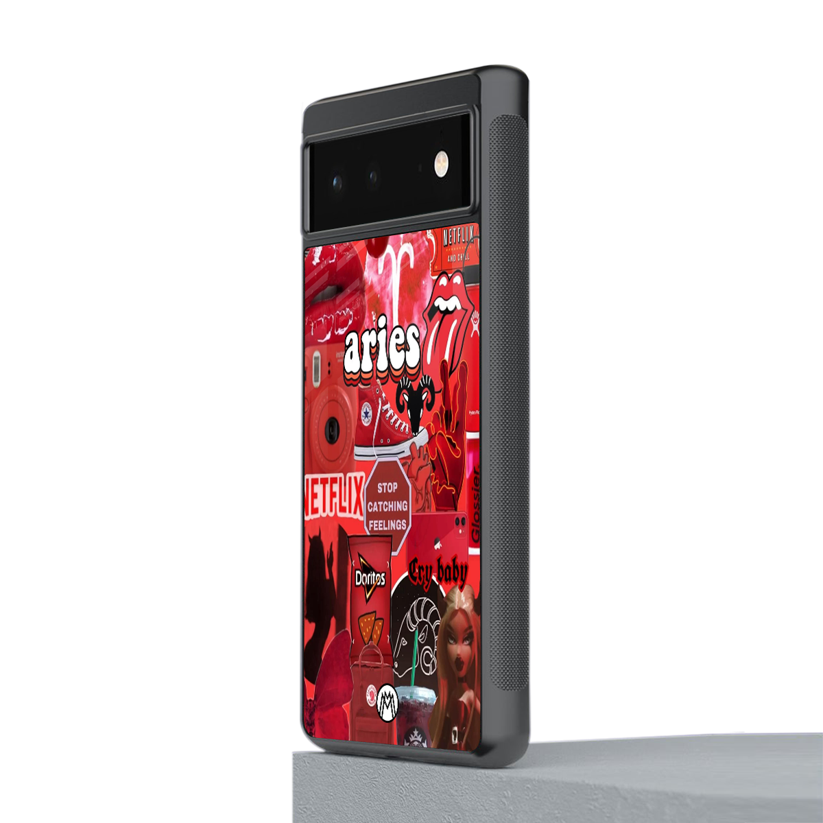 aries aesthetic collage back phone cover | glass case for google pixel 6