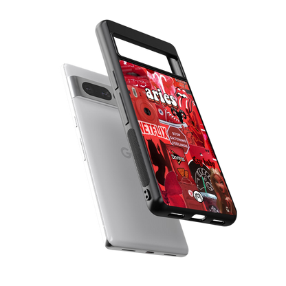 aries aesthetic collage back phone cover | glass case for google pixel 7 pro