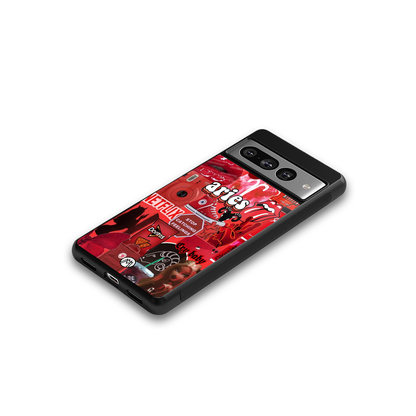 aries aesthetic collage back phone cover | glass case for google pixel 7 pro