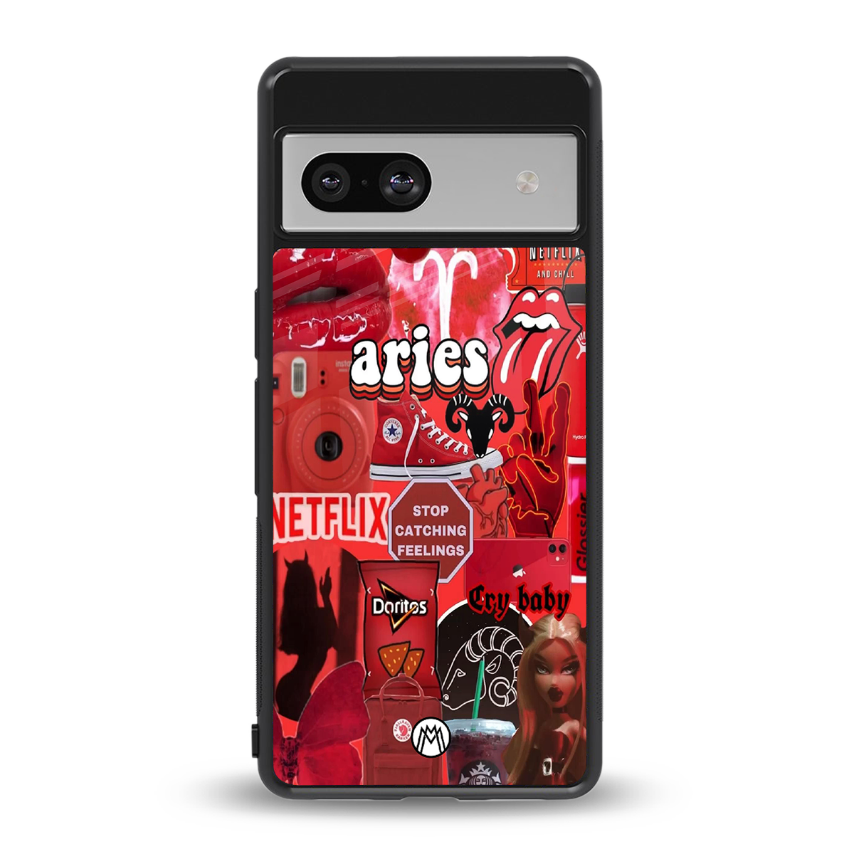 aries aesthetic collage back phone cover | glass case for Google Pixel 7