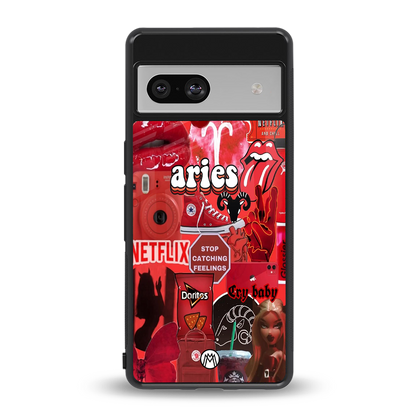 aries aesthetic collage back phone cover | glass case for Google Pixel 7A