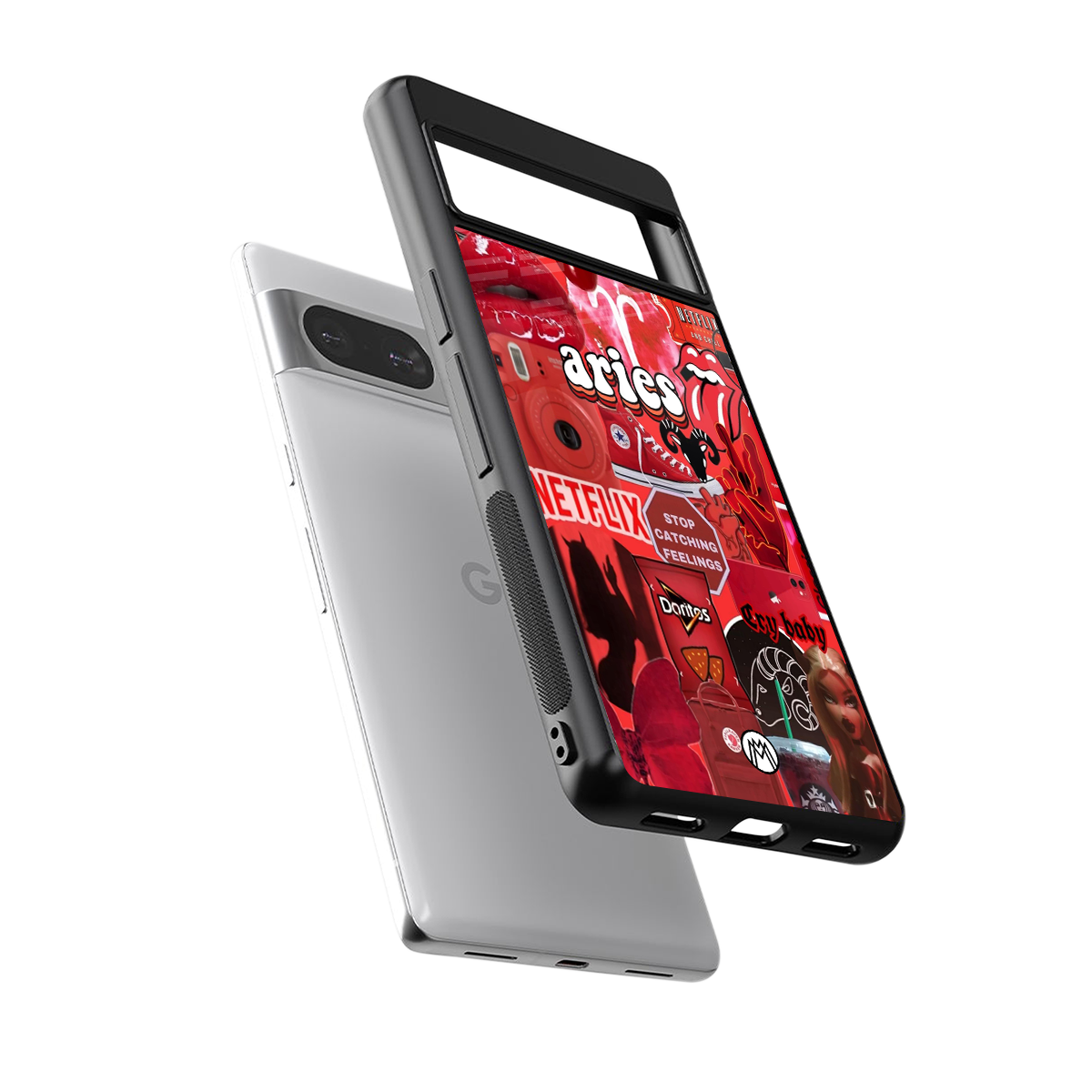aries aesthetic collage back phone cover | glass case for Google Pixel 8