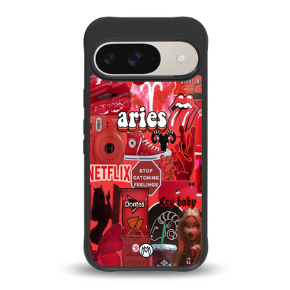 aries aesthetic collage back phone cover | glass case for google pixel 9