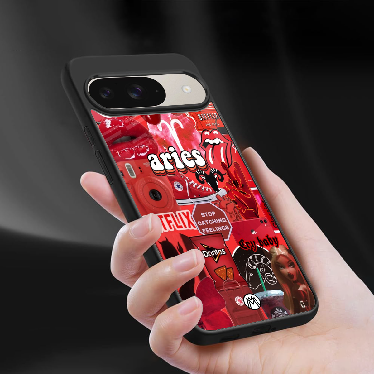 aries aesthetic collage back phone cover | glass case for google pixel 9