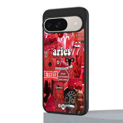 aries aesthetic collage back phone cover | glass case for google pixel 9