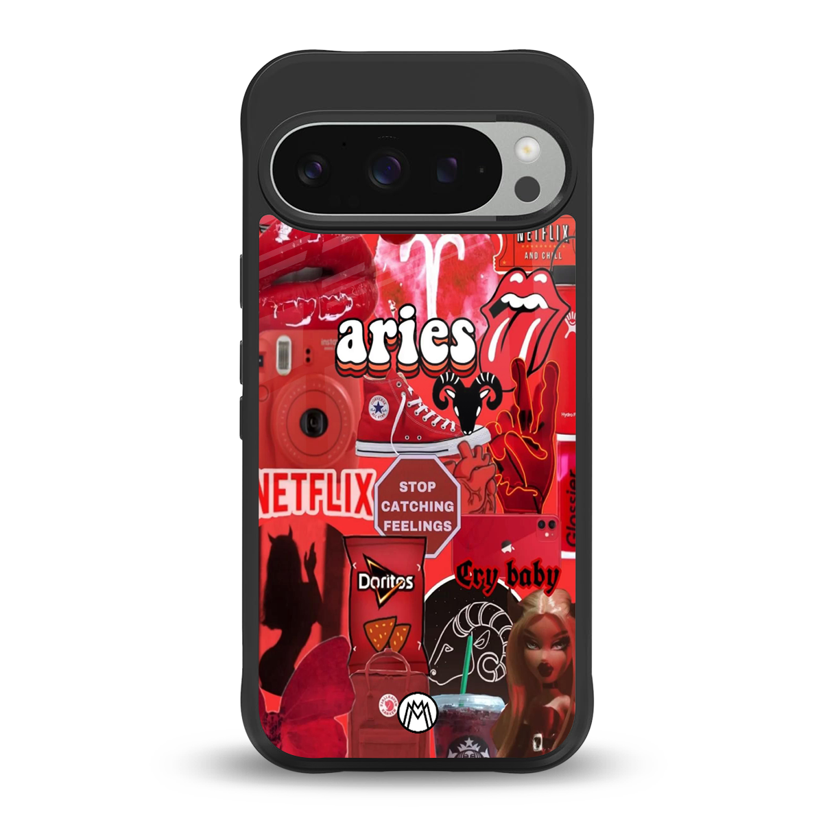 aries aesthetic collage back phone cover | glass case for google pixel 9 pro xl