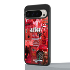 aries aesthetic collage back phone cover | glass case for google pixel 9 pro