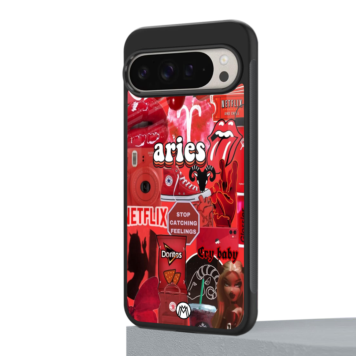 aries aesthetic collage back phone cover | glass case for google pixel 9 pro xl