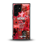 aries aesthetic collage back phone cover | glass case for samsung galaxy s24 ultra