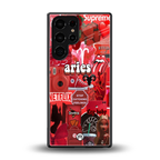 aries aesthetic collage back phone cover | glass case for samsung galaxy s25 ultra