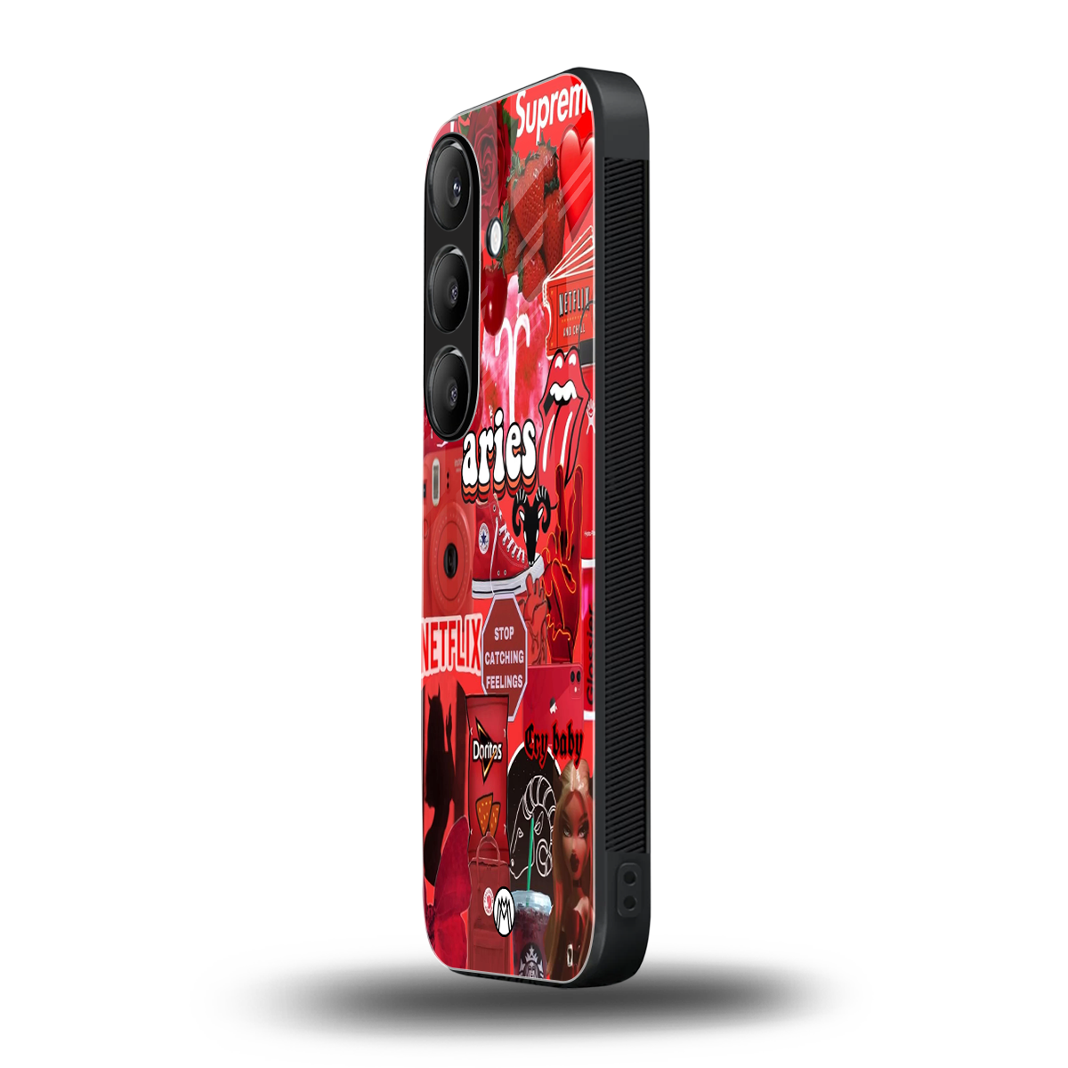 aries aesthetic collage back phone cover | glass case for samsung galaxy s24 fe