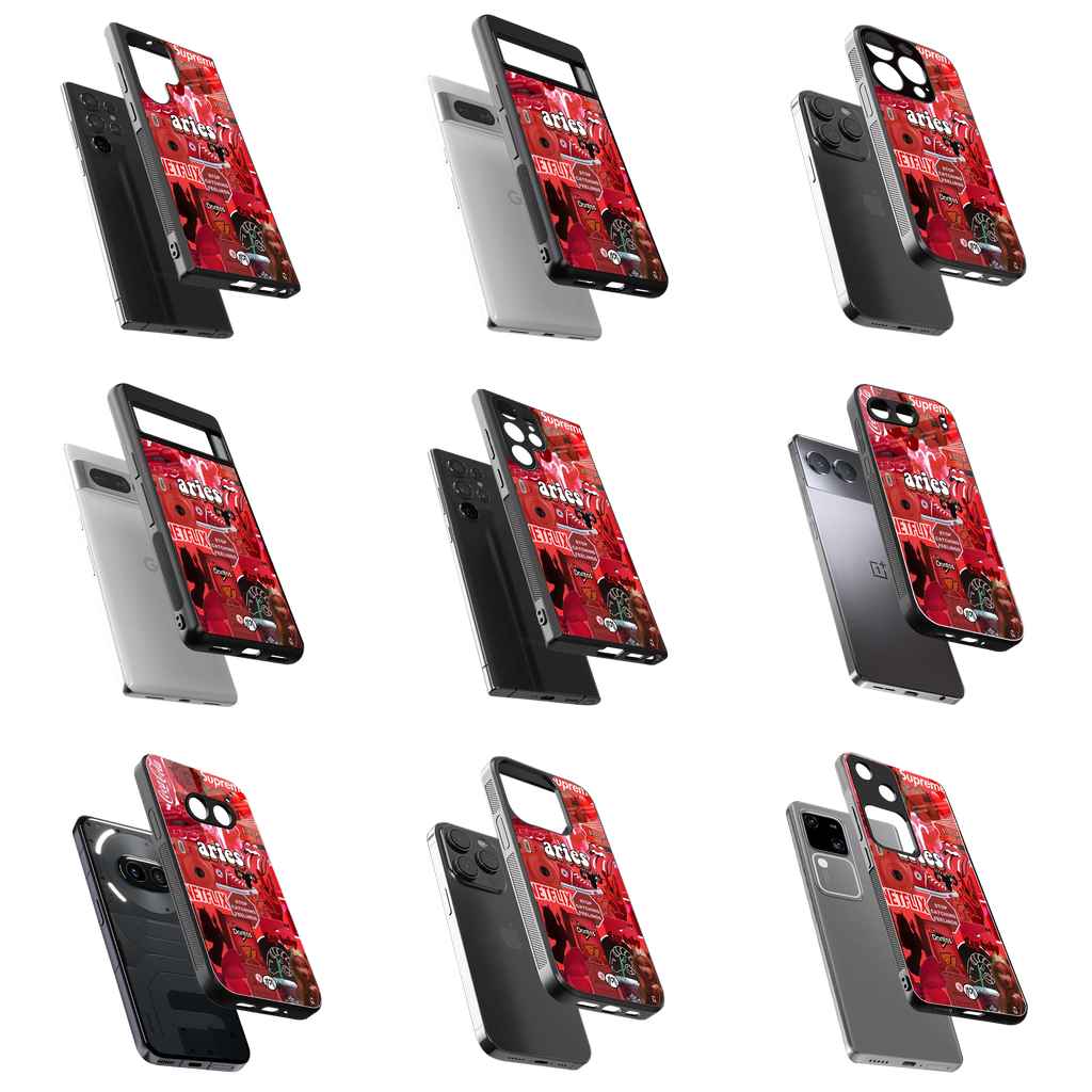 Durable Glass Back Mobile Case for iPhone, Samsung, OnePlus, Google Pixel, Redmi, Vivo, Oppo