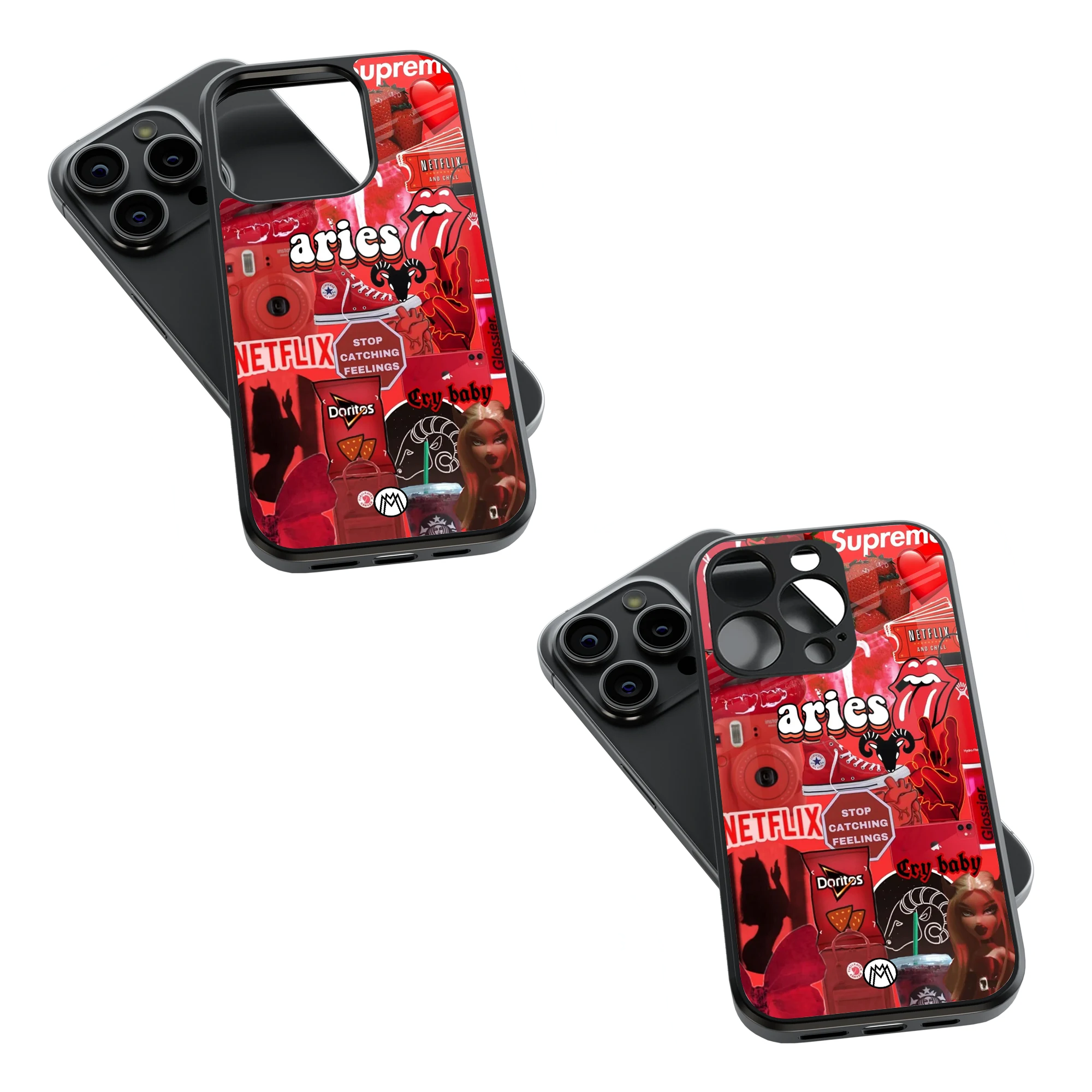 Trendy Glass Back Mobile Case for iPhone, Samsung, Redmi, OnePlus, Google Pixel, Motorola