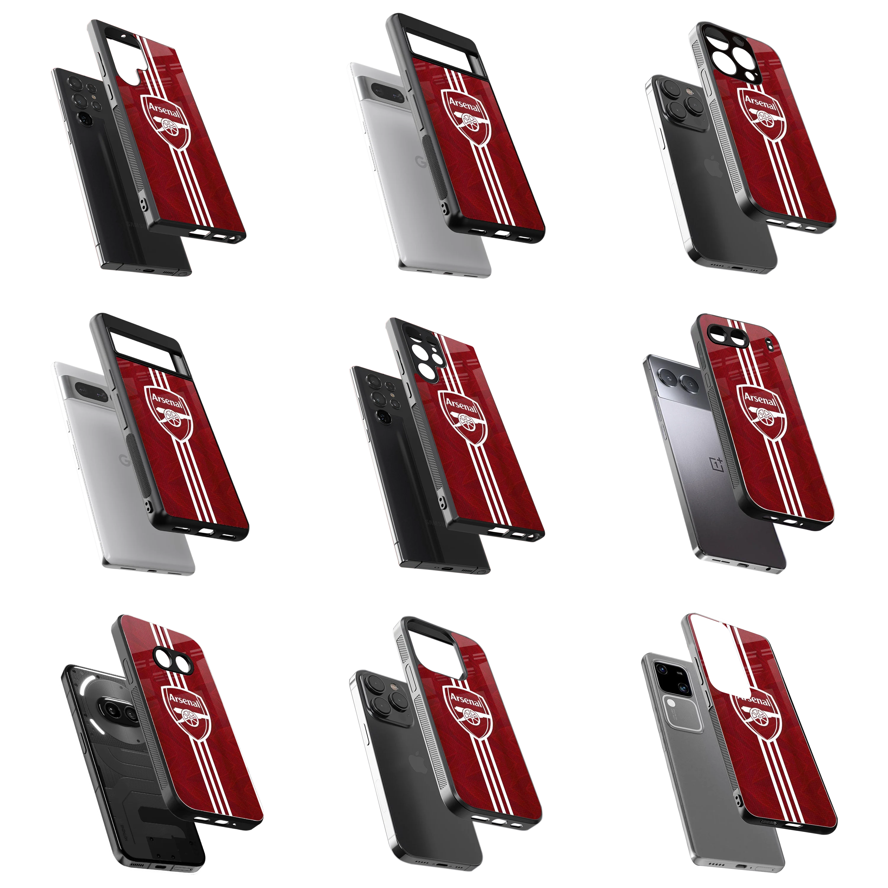 Durable Glass Back Mobile Case for iPhone, Samsung, OnePlus, Google Pixel, Redmi, Vivo, Oppo