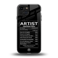 artist nutrition facts back phone cover | glass case for iphone 13 mini