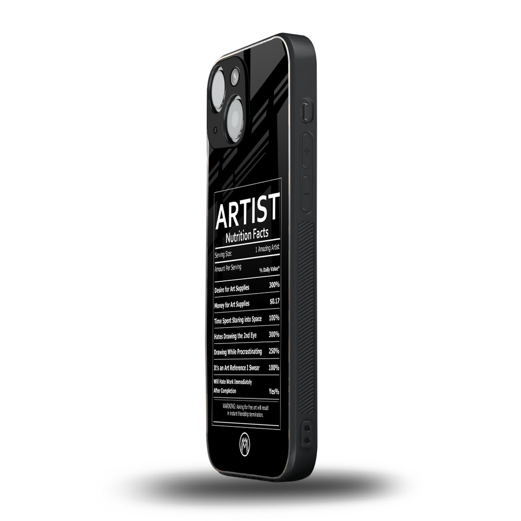 artist nutrition facts back phone cover | glass case for iphone 13 mini