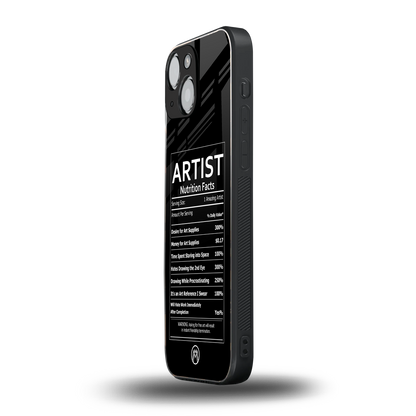 artist nutrition facts back phone cover | glass case for iphone 13 mini