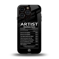 artist nutrition facts back phone cover | glass case for iphone 13 pro