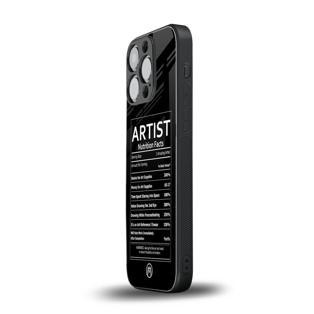 artist nutrition facts back phone cover | glass case for iphone 13 pro