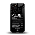 artist nutrition facts back phone cover | glass case for iphone 13