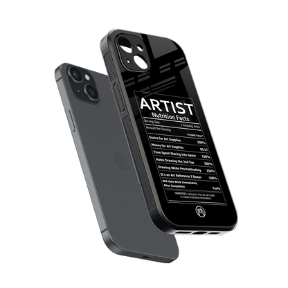 artist nutrition facts back phone cover | glass case for iphone 15 plus