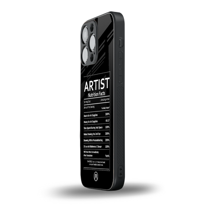 artist nutrition facts back phone cover | glass case for iphone 14 pro max