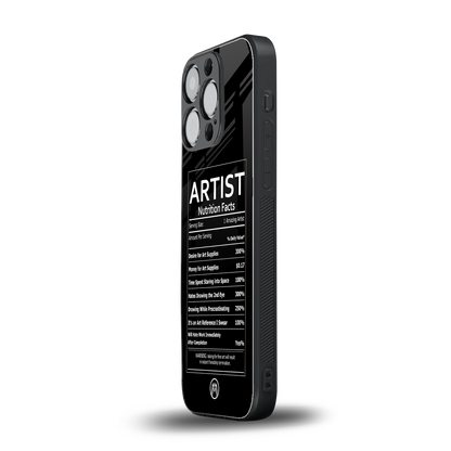 artist nutrition facts back phone cover | glass case for iphone 15 pro