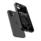 artist nutrition facts back phone cover | glass case for iphone 16 plus