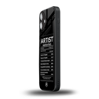 artist nutrition facts back phone cover | glass case for iphone 16 plus