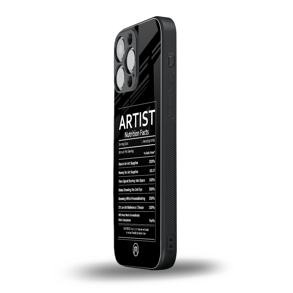 artist nutrition facts back phone cover | glass case for iphone 16 pro max