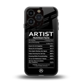 artist nutrition facts back phone cover | glass case for iphone 16 pro